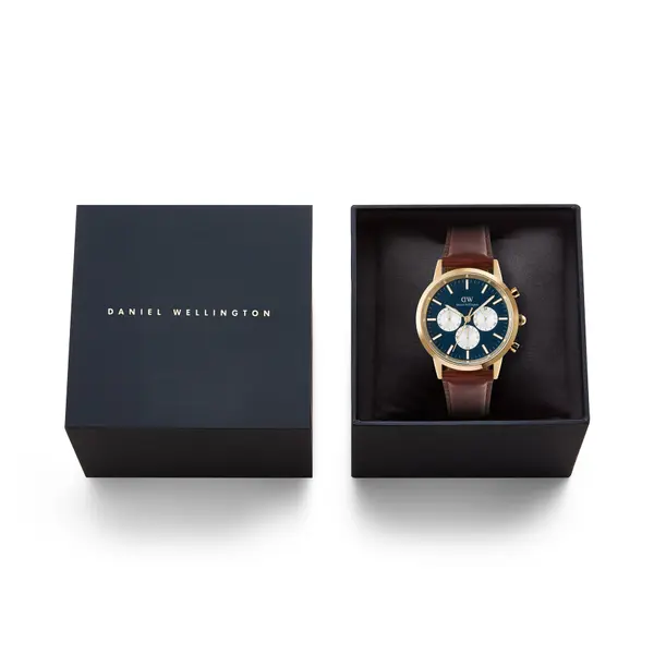 Daniel Wellington Sat Daniel Wellington Iconic Chronograph St Mawes Arctic Panda DW00100875 Smeđa