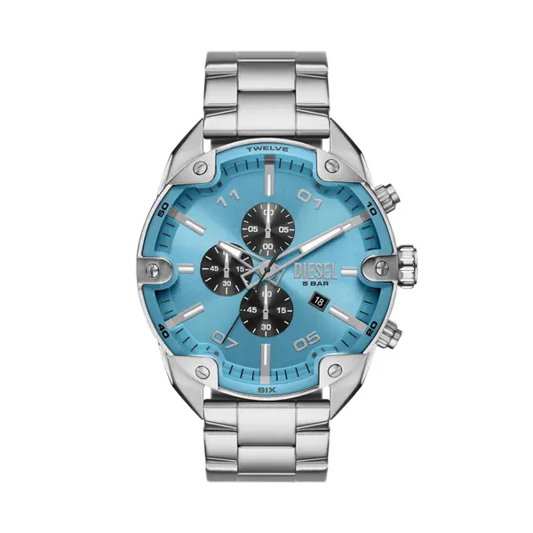 Diesel Sat Diesel Spiked DZ4655 Srebrna