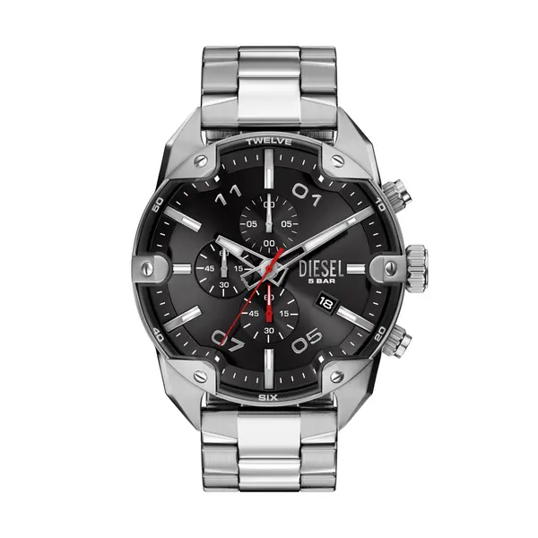 Diesel Sat Diesel Spiked DZ4709 Srebrna