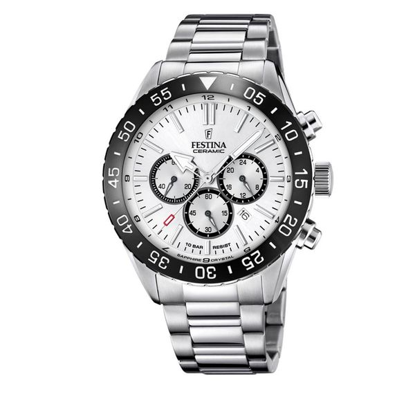 Festina Sat Festina Ceramic Chrono F20575/1 Silver/Black
