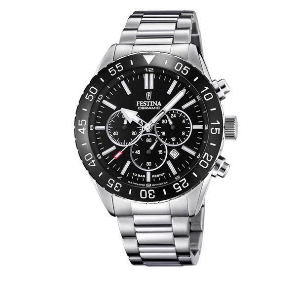 Festina Sat Festina Cermaic Chrono F20575/3 Silver/Black