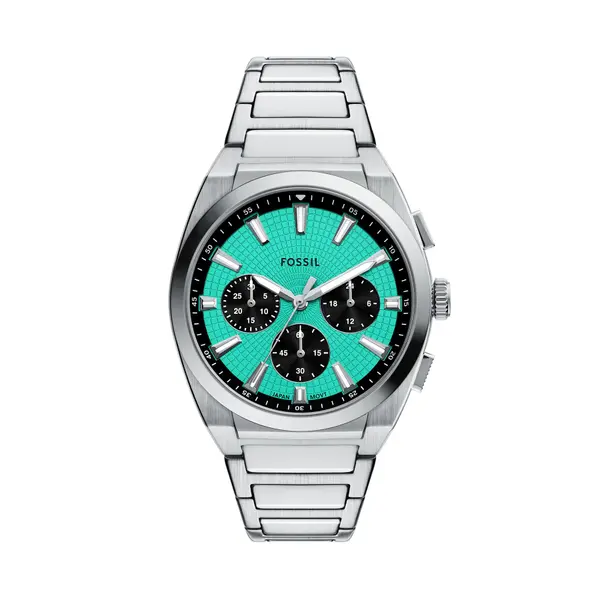 Fossil Sat Fossil Everett Chronograph FS6117 Srebrna
