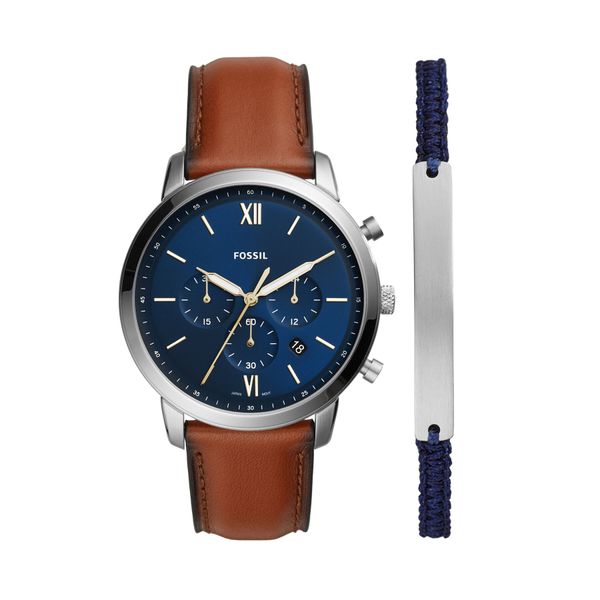 Fossil Sat Fossil Neutra Chrono FS5708SET Navy/Brown
