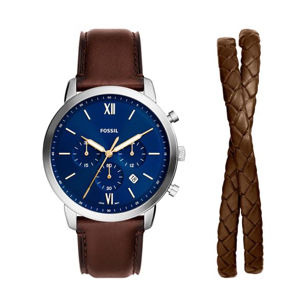 Fossil Sat Fossil Neutra FS6018SET Navy/Brown