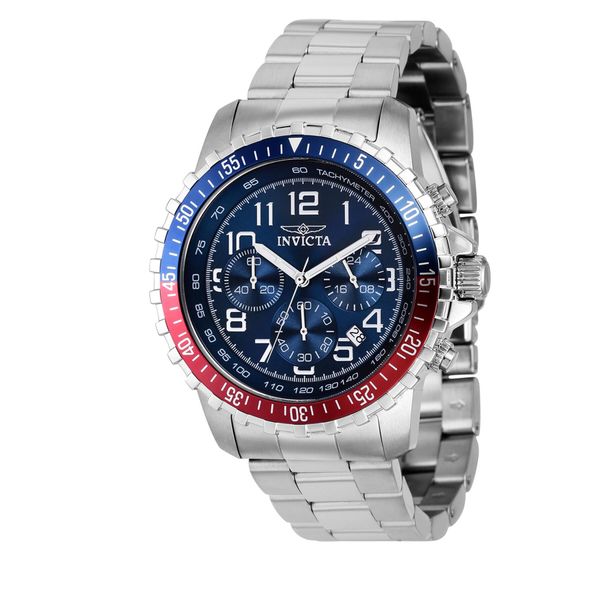 Invicta Watch Sat Invicta Watch 39123 Silver/Red/Navy
