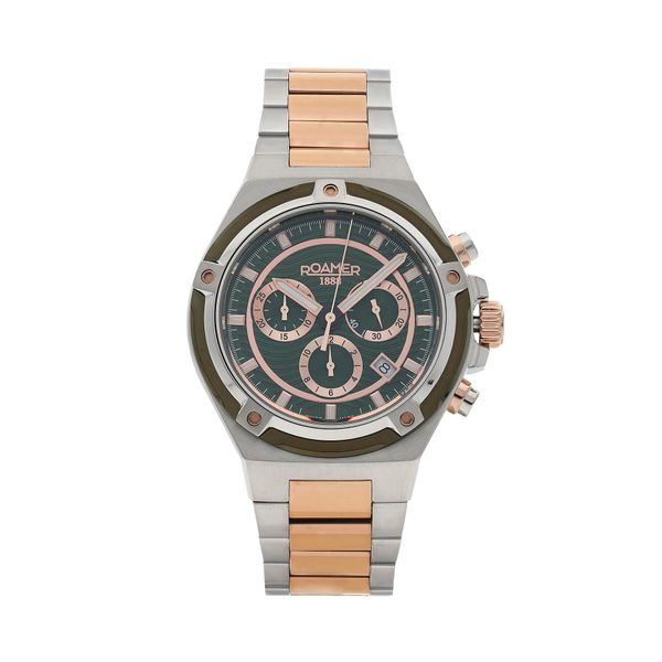 Roamer Sat Roamer Tempomaster Chrono 221837 49 75 20 Green/Rose Gold/Silver