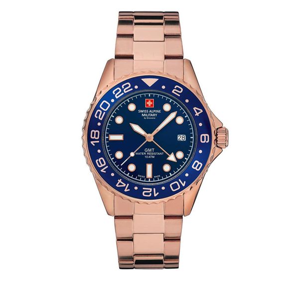 Swiss Alpine Military Sat Swiss Alpine Military 7052.1165 Blue/Rose Gold/Rose Gold