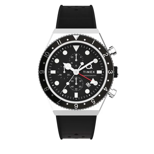 Timex Sat Timex Q Timex Three Time Zone Chronograph TW2V70000 Crna