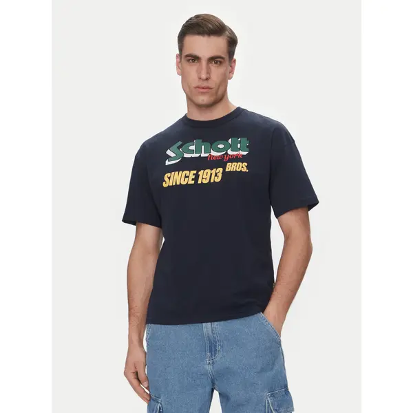 Schott NYC Schott NYC T-shirt TSTRAVIS Tamnoplava Regular Fit