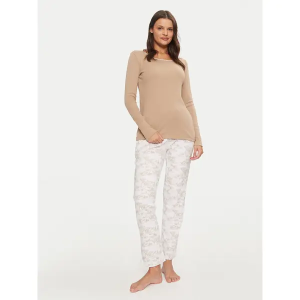 Selmark Selmark Pidžama P9373 Bež Regular Fit