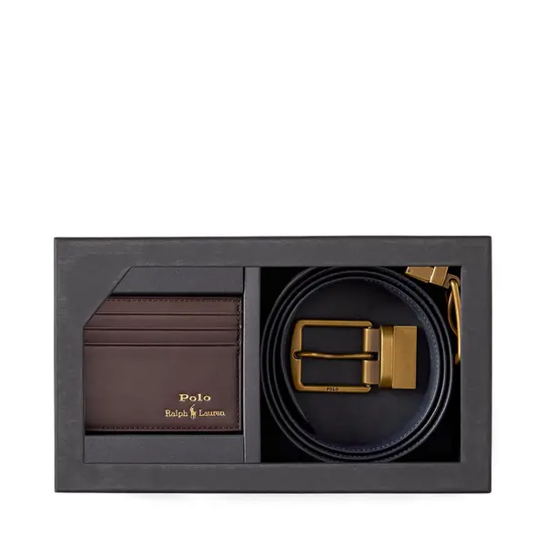 Polo Ralph Lauren Set futrola za kartice i remen Polo Ralph Lauren 405880721002 Smeđa