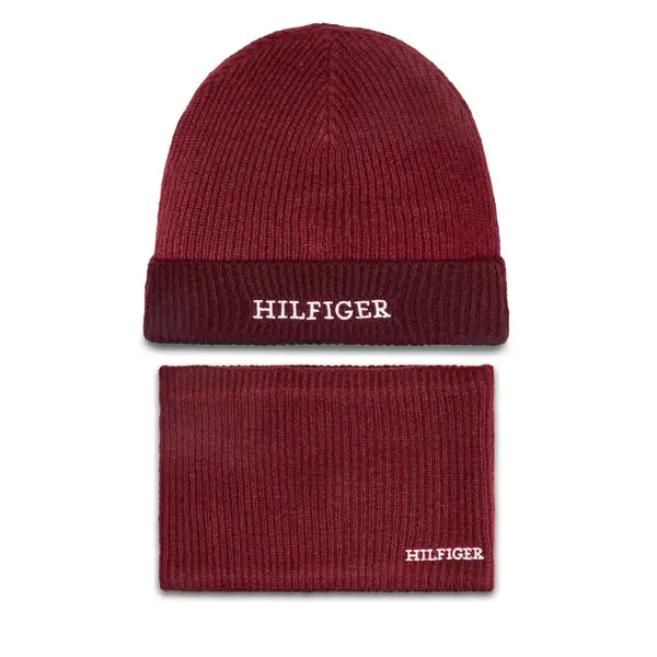 Tommy Hilfiger Set kapa i okrugli šal Tommy Hilfiger AU0AU01938 Crvena