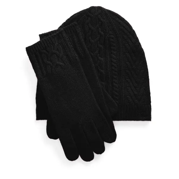 Lauren Ralph Lauren Set kapa, šal i rukavice LAUREN RALPH LAUREN 454960056002 Crna