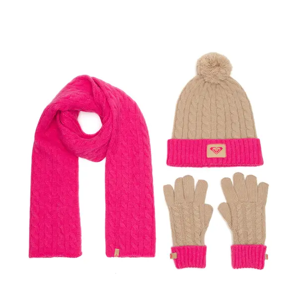 Roxy Set kapa, šal i rukavice Roxy RX-KF-001-AW24 Ružičasta