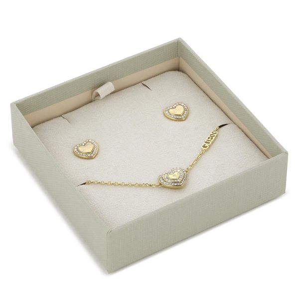 Guess Set narukvica i naušnice Guess JUBS04 086JW Zlatna