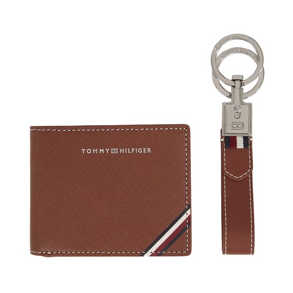 Tommy Hilfiger Set novčanik i privjesak Tommy Hilfiger AM0AM11628 Tan GES
