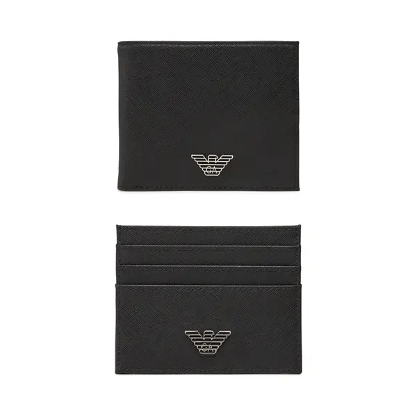 Emporio Armani Set novčanika i futrole za kartice Emporio Armani Y4R237 Y138E Crna