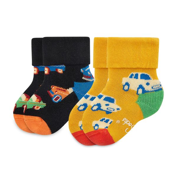 Happy Socks Set od 2 para dječjih visokih čarapa Happy Socks KCAR45-9300 Šarena
