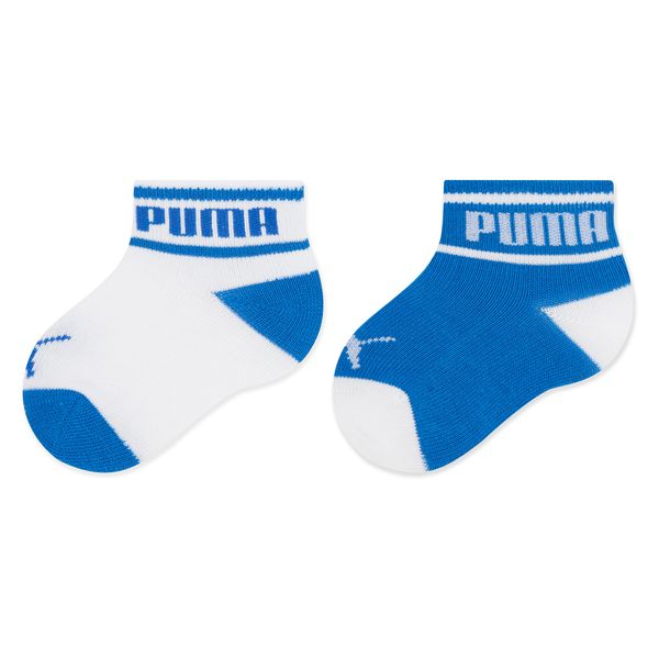 Puma Set od 2 para dječjih visokih čarapa Puma Baby Wording Sock 2P 935479 White / Blue 03