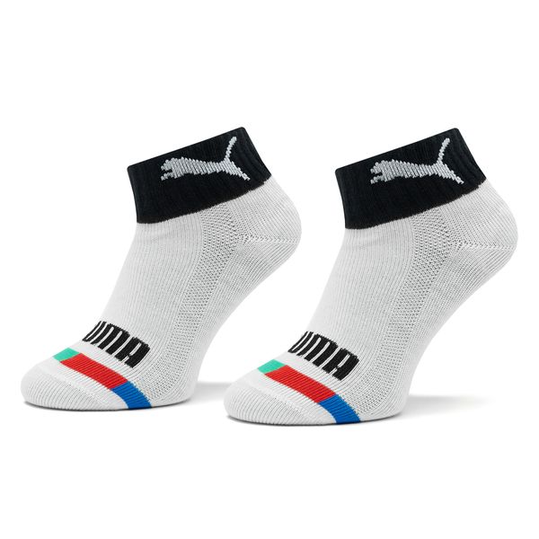 Puma Set od 2 para dječjih visokih čarapa Puma Kids Seasonal Quarter 2P 938007 White Combo 01