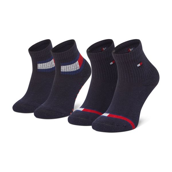 Tommy Hilfiger Set od 2 para dječjih visokih čarapa Tommy Hilfiger 100002319 Tamnoplava
