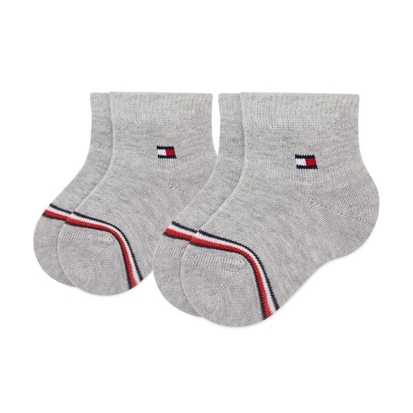 Tommy Hilfiger Set od 2 para dječjih visokih čarapa Tommy Hilfiger 701220516 Mid Grey Melange 003