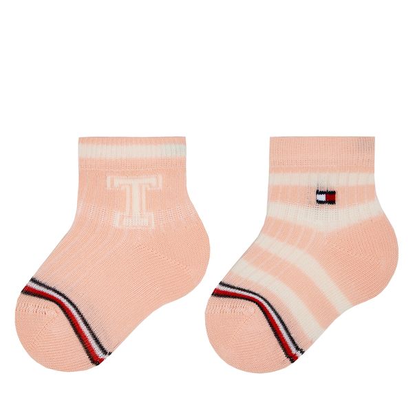 Tommy Hilfiger Set od 2 para dječjih visokih čarapa Tommy Hilfiger 701224996 Pink Combo 003