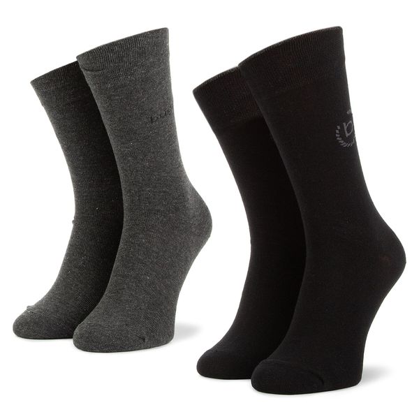 Bugatti Set od 2 para muških visokih čarapa Bugatti 6762 Black 610