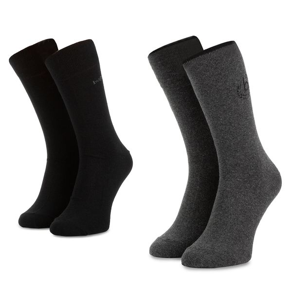 Bugatti Set od 2 para muških visokih čarapa Bugatti 6762C Anthracite 620