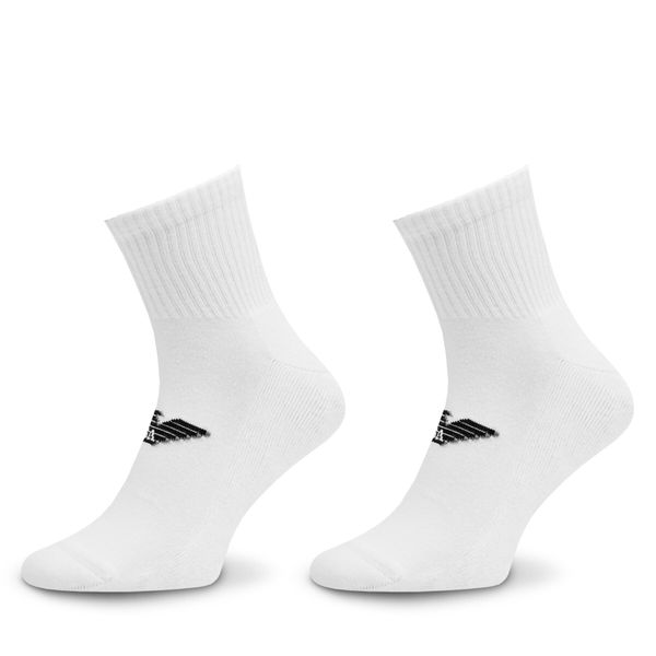 Emporio Armani Set od 2 para muških visokih čarapa Emporio Armani 303222 4R300 00010 Bianco