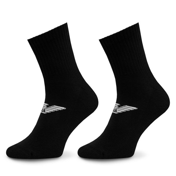 Emporio Armani Set od 2 para muških visokih čarapa Emporio Armani 303222 4R300 00020 Nero