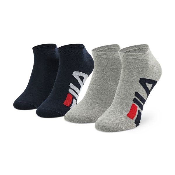 Fila Set od 2 para muških visokih čarapa Fila Calza Invisibile F9199 Navy/Grey 189