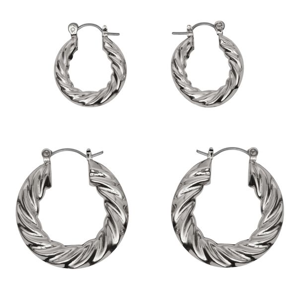 Pieces Set od 2 para naušnica Pieces Pcmiffi 17146832 Silver Colour