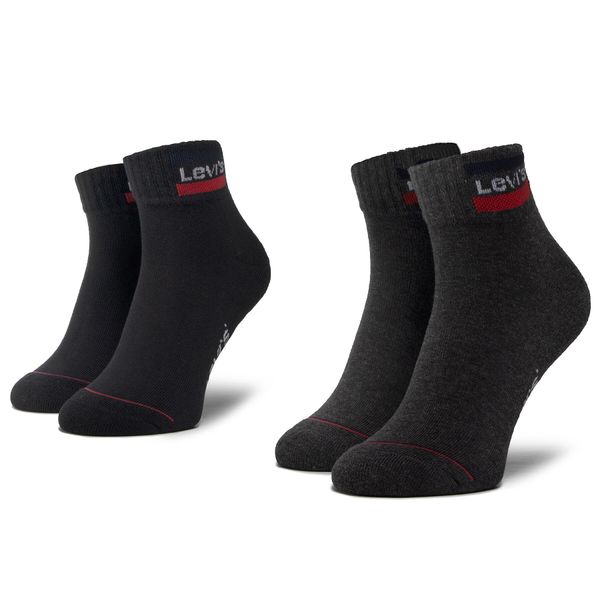 Levi's® Set od 2 para unisex niskih čarapa Levi's® 37157-0148 Mid Grey/Black