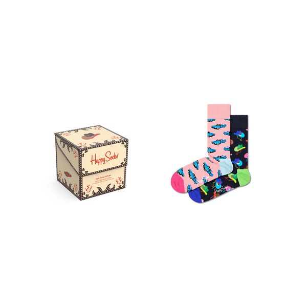 Happy Socks Set od 2 para unisex visokih čarapa Happy Socks XJMR02-1300 Šarena