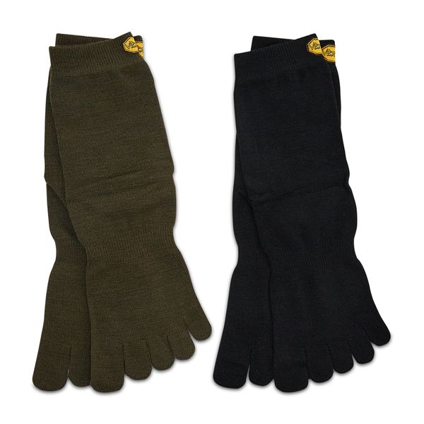 Vibram Fivefingers Set od 2 para unisex visokih čarapa Vibram Fivefingers Wool Blend Crew S15C12P Crew Black/Military Green