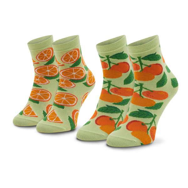 Zooksy Set od 2 para unisex visokih čarapa Zooksy Mixtury Pomarańczowe Zelena