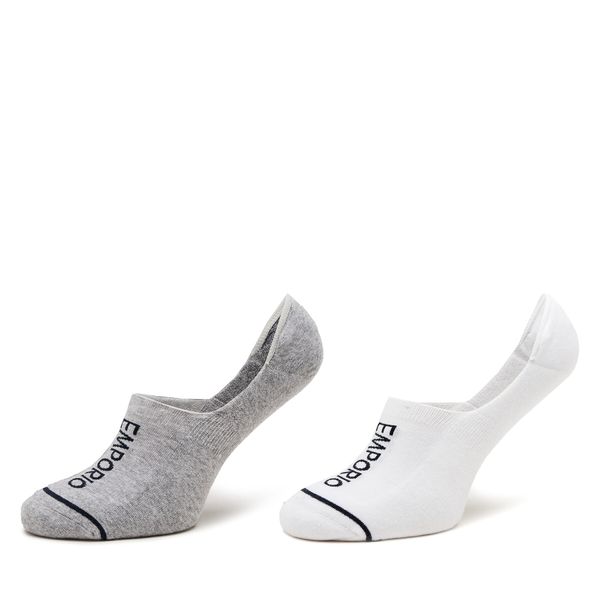 Emporio Armani Set od 2 para ženskih niskih čarapa Emporio Armani 292315 4R227 01848 Grigio Melange/Bianc