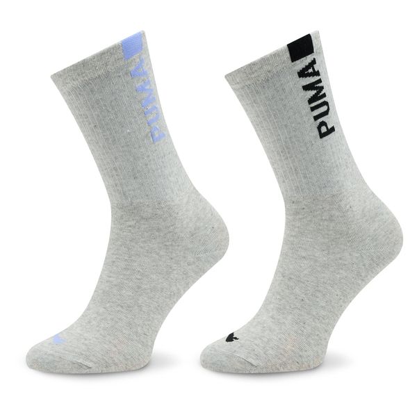 Puma Set od 2 para ženskih visokih čarapa Puma Women Slouch Sock 2P 938005 Grey Melange / Purple 03