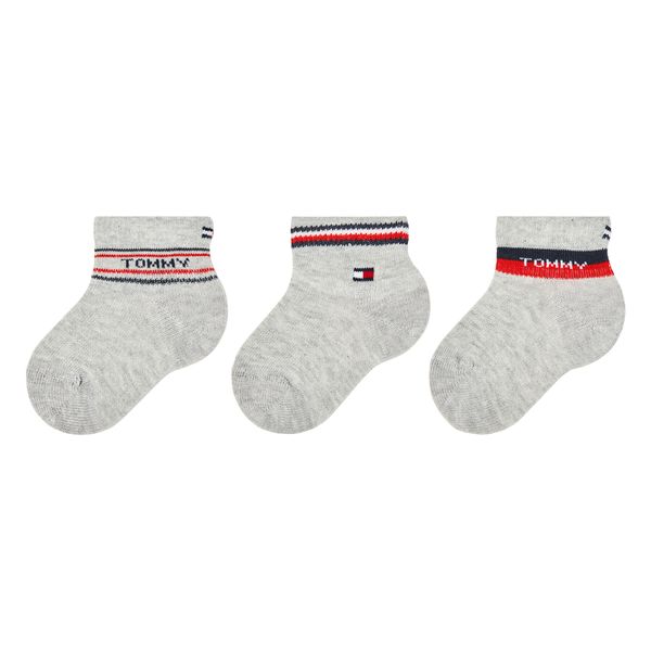 Tommy Hilfiger Set od 3 para dječjih niskih čarapa Tommy Hilfiger 701222674 Siva