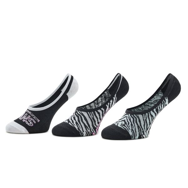 Vans Set od 3 para dječjih niskih čarapa Vans Zebra Daze Canoodle VN0007AXBR51 Black/Blue Glow