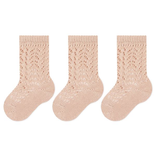 Condor Set od 3 para dječjih visokih čarapa Condor 2.518/2 Old Rose 0544