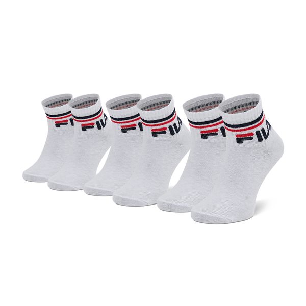 Fila Set od 3 para dječjih visokih čarapa Fila Calza Quater F8338 White 300
