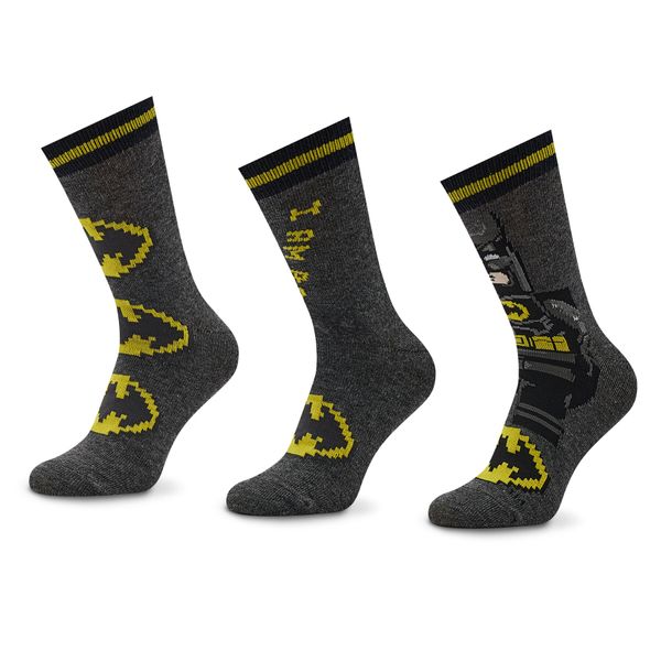 LEGO Set od 3 para dječjih visokih čarapa LEGO 12010652 Dark Grey Melange 906