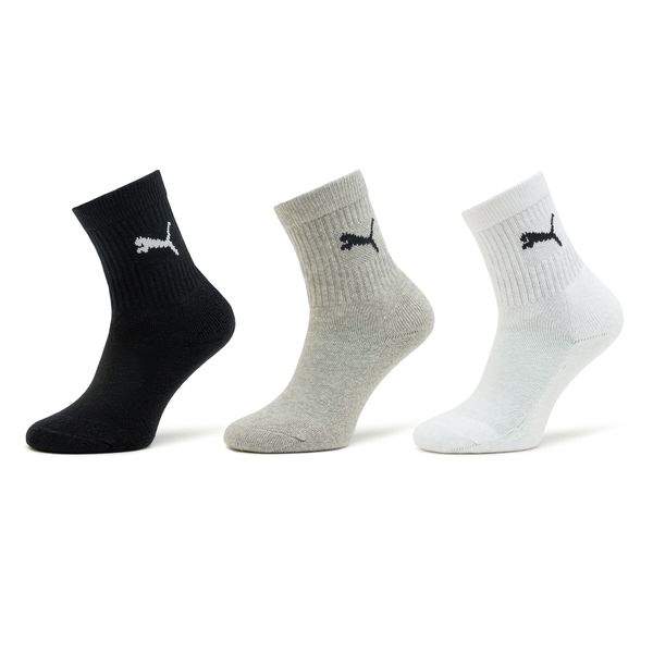 Puma Set od 3 para dječjih visokih čarapa Puma Junior Crew Sock 3P 907958 Grey/White/Black 03