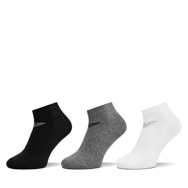 Emporio Armani Set od 3 para muških niskih čarapa Emporio Armani 300048 4R234 35521 Nero/Bianco/Gr Mel