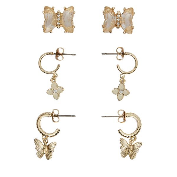 Pieces Set od 3 para naušnica Pieces Miduma 17146774 Gold Colour/Multi