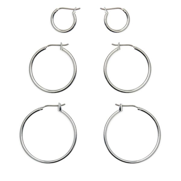 Pieces Set od 3 para naušnica Pieces Pcmela 17146768 Silver Colour Multi