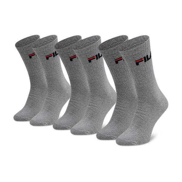 Fila Set od 3 para unisex visokih čarapa Fila Calza Tennis F9505 Grey 400