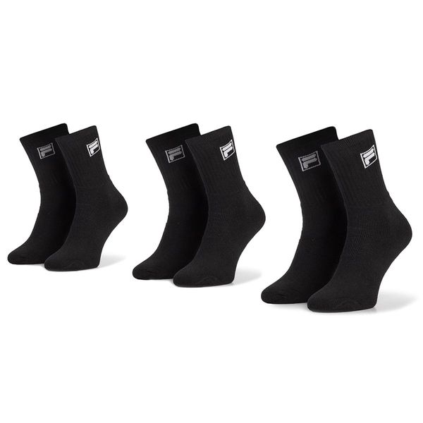 Fila Set od 3 para unisex visokih čarapa Fila Calza Tennis Socks F9000 Black